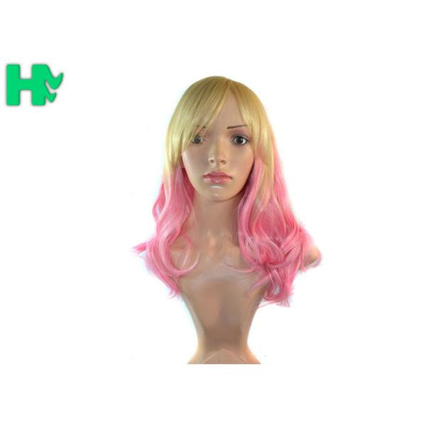 24 Inch Party Cute Blonde Cosplay Wig / Synthetic Human Hair Wigs for Women