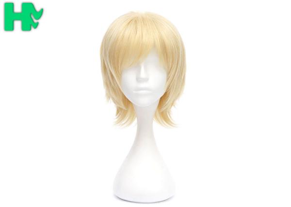 Male White Cosplay Wig , Short Human Hair Cosplay Wigs Customized