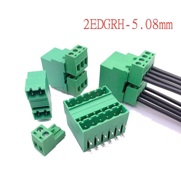 5.08mm Pitch Dual Row PCB Pluggable Screw Terminal Blocks Plug + Angle Pin Header