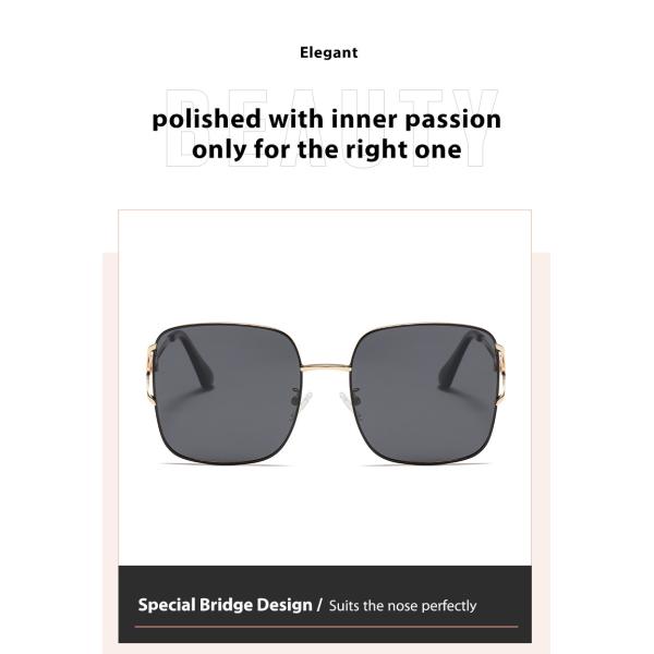 Квадратные солнечные очки рамки металла подгоняли виски изогнутые логотипом