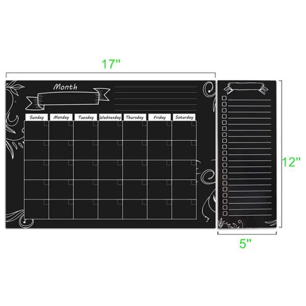 Dry Erase Chalkboard Magnetic Weekly Planner, Kitchen Fridge Magnet Calendar