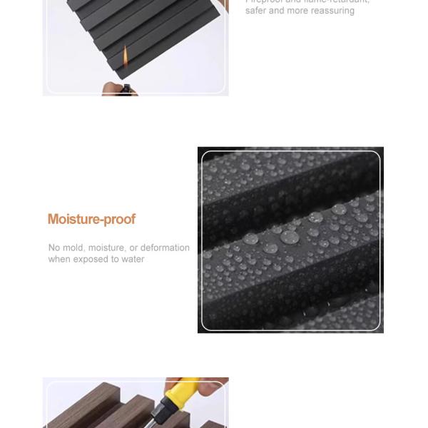 Внутренние декоративные стеновые панели WPC 3D плотное дерево гриль панель