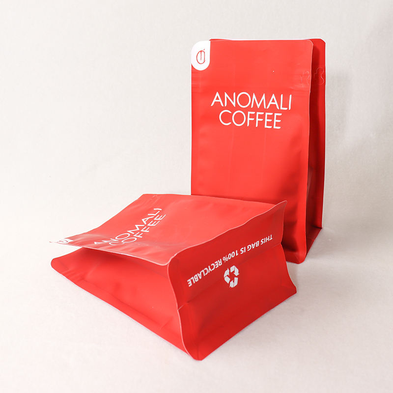 Space Efficient Food Grade Certified Bottom Bag Coffee Beans Plastic Pouch for Fresh Storage