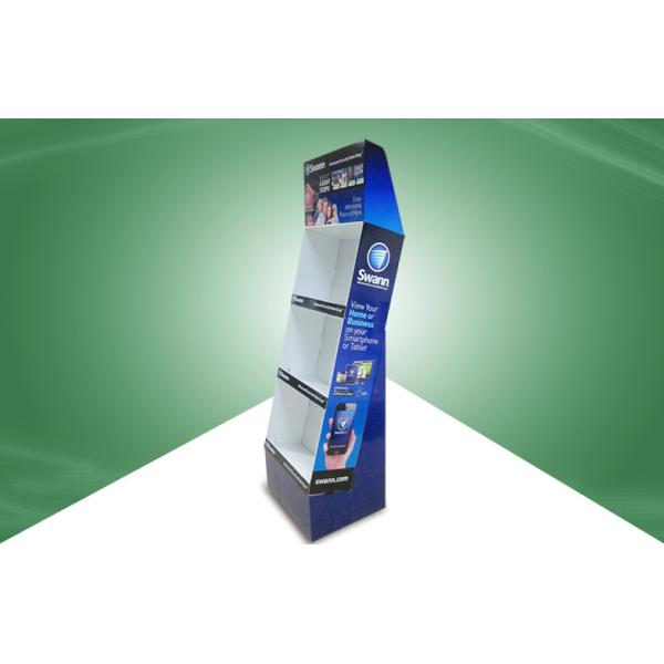 Security Products POP Cardboard Display / Cardboard Floor Display With Three Shelf