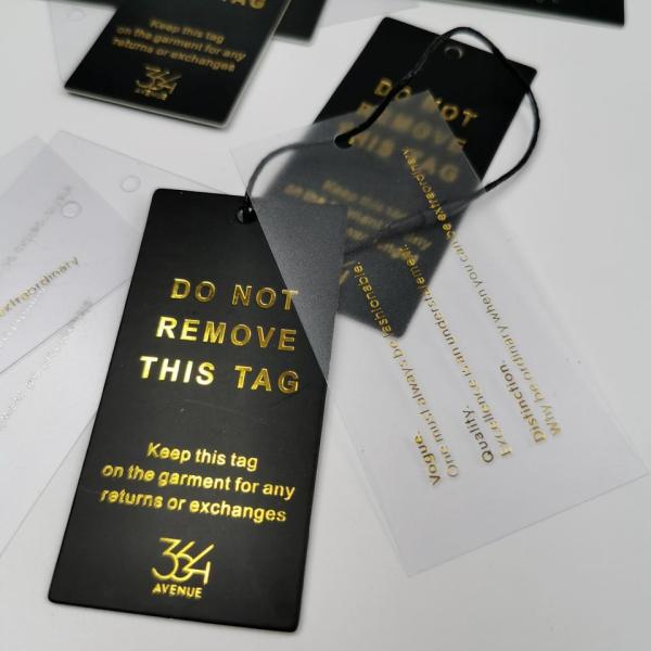 Wholesale Cloth Tag Gold Foil Printing Tag For Garment Jeans Customized Coated Paper Hangtag For Clothing Own Logo