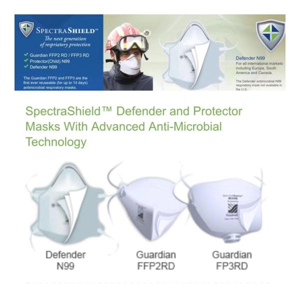 Маска ЭКРАНА СПЕКТРОВ БФЭ 99% Н99 ФФП3 хирургическая, не сплетенная маска с клапаном