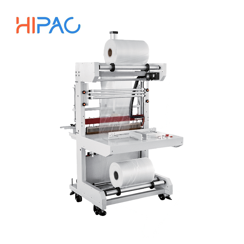 Fully automatic multifunctional electric driven PE film packaging machine for heat sealing and shrink wrapping