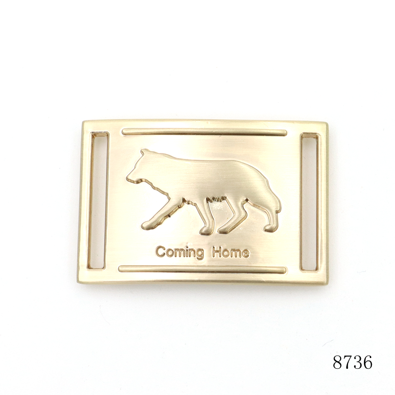 Brushed Gold Plating Bag Metal Logo Rectangle Tag Plate Custom Metal Embossed Logo Plate for Bag Strap