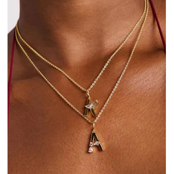 Pendientes de cartas CZ de plata esterlina 925 en oro placado de 18K simplemente para joyas de moda