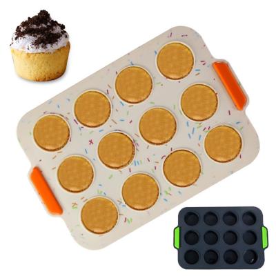 FDA aprovou a bandeja colorida do queque do silicone de 12 cavidades