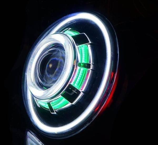 Jeep Wrangler HeadLights LED 7 HeadLamp Head Lights 7 COB angel eye headlight round hid halo head light for JK
