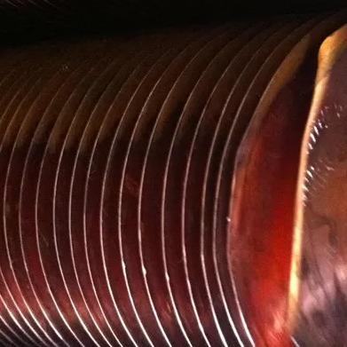 DELLOK Round Spacer Wrapped Tension 25.4mm Copper Finned Tube