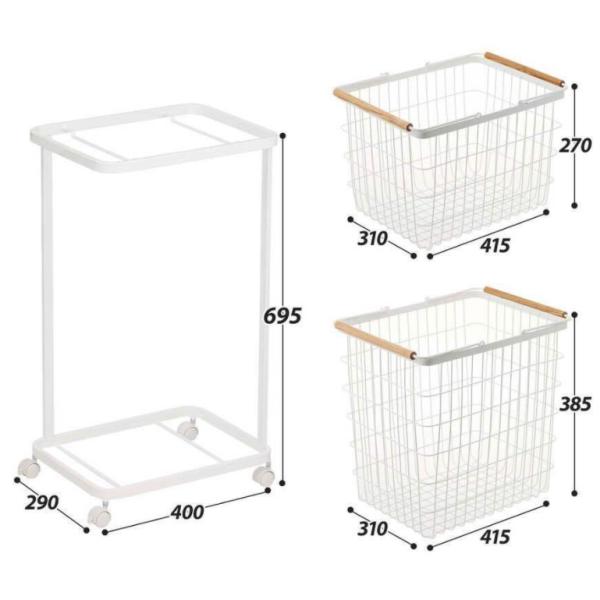 Two Layers Galvanized 960mm Height Steel Laundry Basket