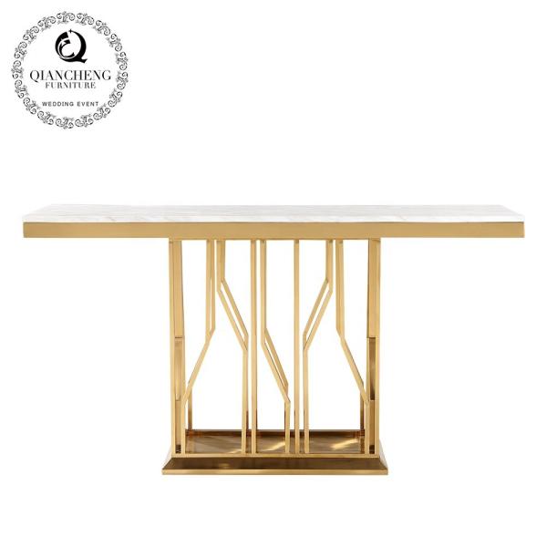 tabela de console 0.3cbm de aço inoxidável de 160x45x85cm com parte superior de mármore 20mm