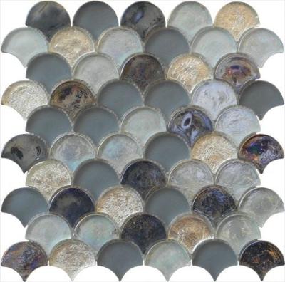 Magic grey series water waving glass mosaic for man's room