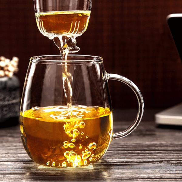 Кружка Инфузер боросиликатного стекла, чашка чая 3 частей с фильтром и крышка