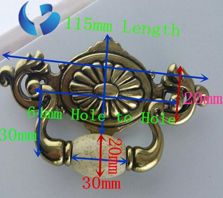 64mm Retro AntiBronze Ceramic Cupboard Pulls Classical Porcelain Dresser knobs
