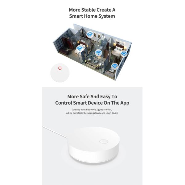 2.4G WiFi Zigbee Smart Hub 75*23mm For Sensors Door Locks Electric Curtains