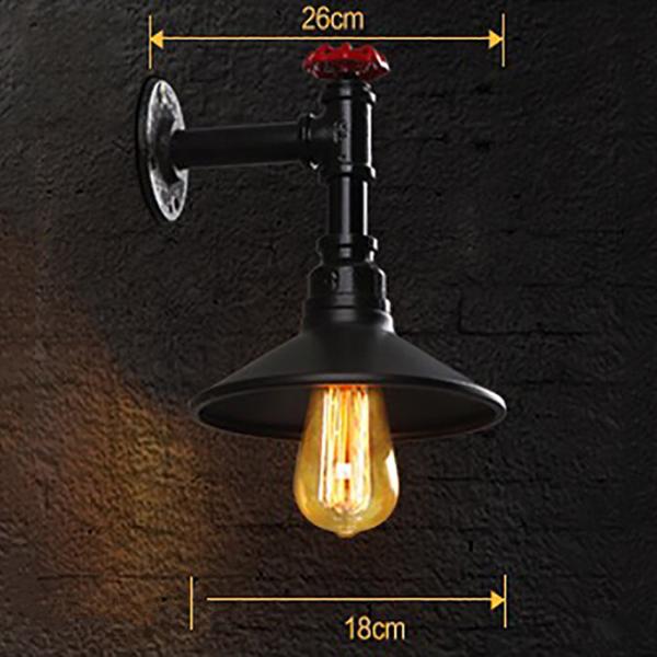 Classic E27 Edison Filament Bulb Wall Lights Metal Water Pipe Wall Light