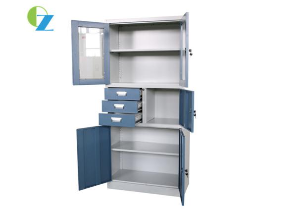 Armário de aço Lockable ajustável dois Shevels com 3 estrutura das gavetas KD
