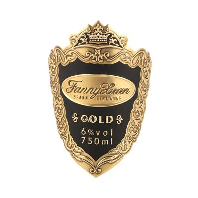Customization Metal Wine Labels Roll Pack Texture Metallic Foil Label for Red Wine