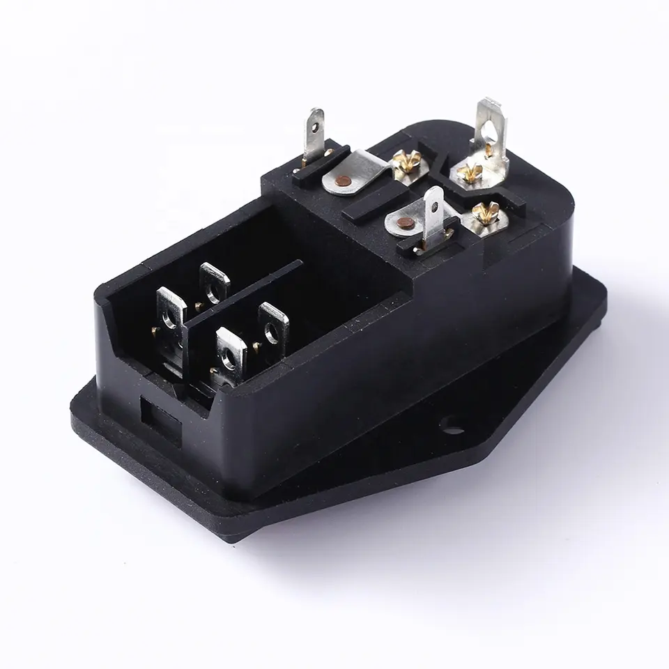 LZ-14-F10 10A 250V 3 Pin IEC320 C14 AC Inlet Male Plug Power Socket With Fuse Switch