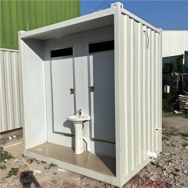 Galvanized Rust Resistant Steel Frame Mobile Toilet Container for Outdoor Use