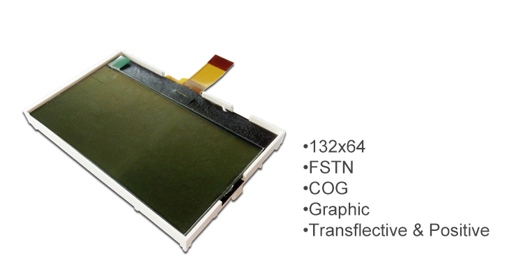 132x64 FSTN Screen COG LCD Module Monochrome Graphic LCD Display with 20 Pin Green Backlight