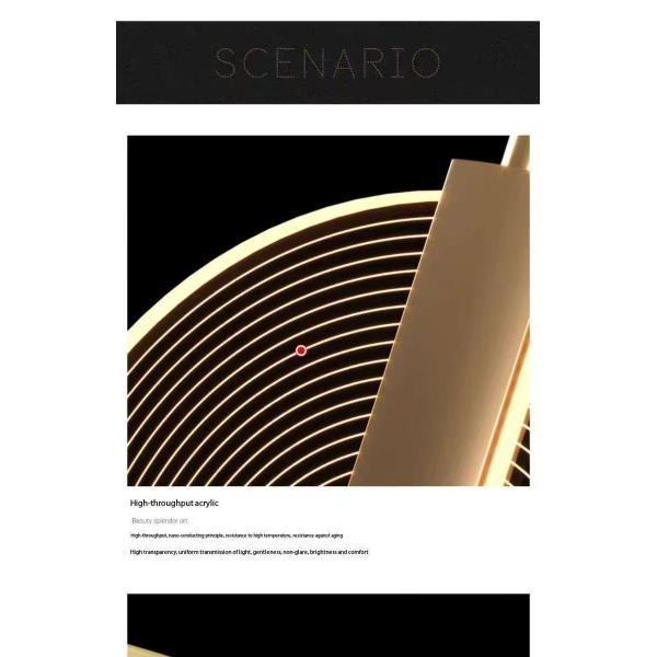 Escalier à plafond élevé Villa Escalier à chandelier à LED Escalier en spirale Ronde gâteau Acrylique Chandelier suspendu Lampes ménagères modernes