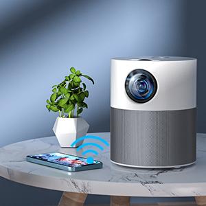Projecteur Android M1 Mini Full HD 1080P - Projecteur cylindrique unique avec sac de transport / Mini trépied