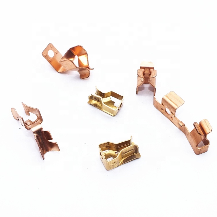 High Elasticity OEM Custom Brass Electrical Contacts Nickel/Gold Plated Die