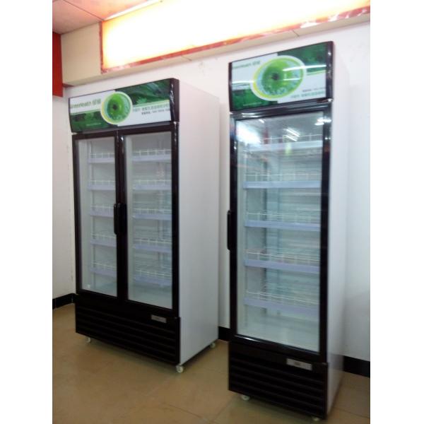 5 Layer Commercial Beverage Cooler / Upright Glass Door Pepsi Display Refrigerator With Static Cooling