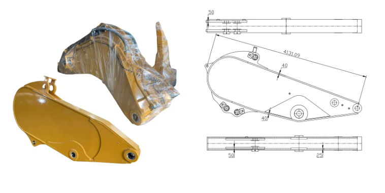 Excavator Rock Boom & Arm with Ripper for Sale for Heavy Machinery SY550 EC480 ZX470 Excavators