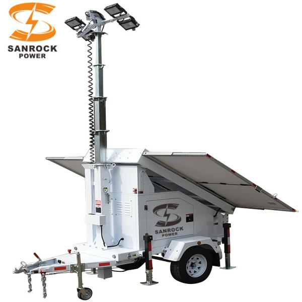 Long Lasting Solar Led Light Tower Portable Construction Light Towers With Battery 1305W