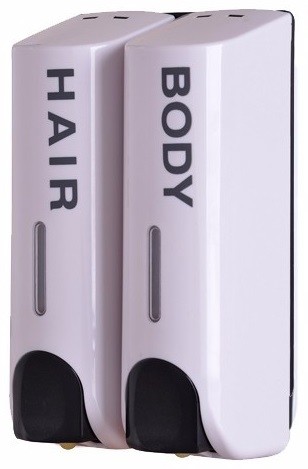 2 x 350ml Manual Double Application Liquid Soap Dispenser