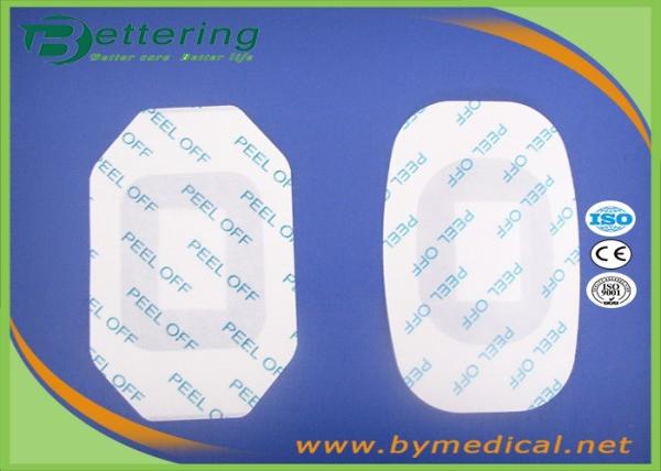 B0607 Medical permeamble sterile transparent breathable waterproof PU film IV wound dressing with absorbent pad