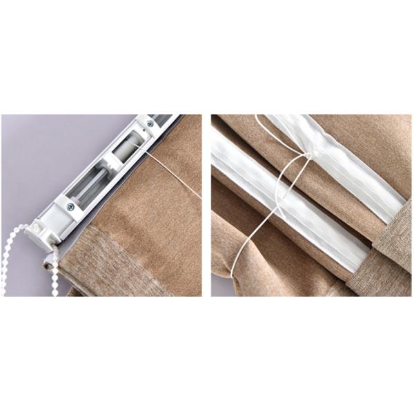 Modern smart remote motorized blue grey brown fabric Roman blinds customized for living bed book room blackout