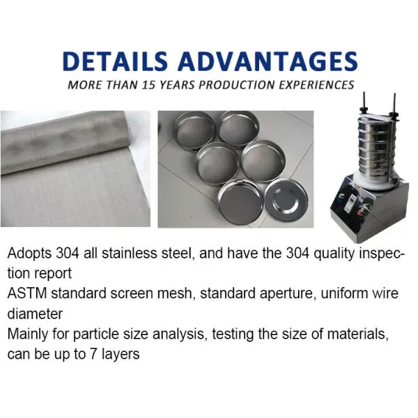 200mm Lab Test Sieve 1-8 Layers Electromagnetic Sieve Shaker Machine