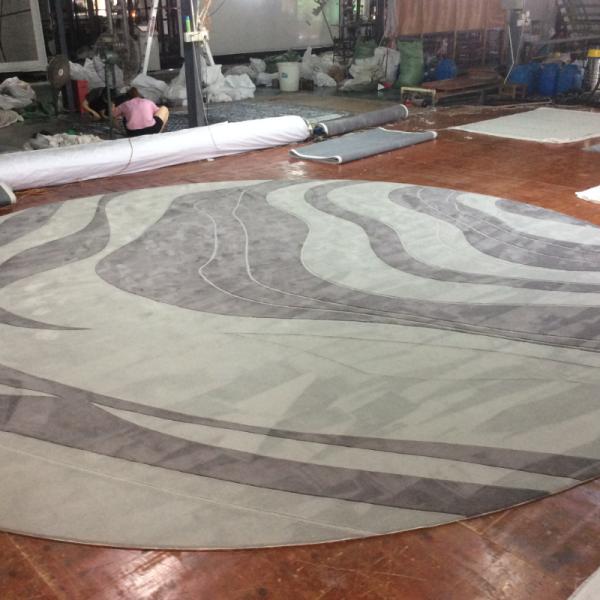 Soft and Durable 100% Wool Handmade Silk Rugs Carpets Pile Height 9-17mm