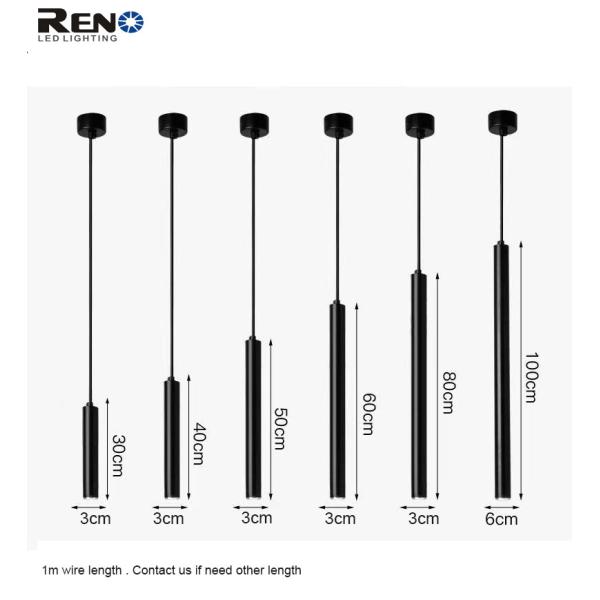 Epistar Chip LED Hanging Pendant Lights Tube Pendant 30mmX400mm Size