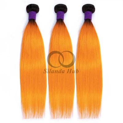 #T1B/Orange Straight Remy Human Hair Bundles Sew In Weave Bundles Brazilian Bundle Deals