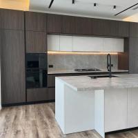 Design de meubles de cuisine Armoire de cuisine en faisceau en bois en gros