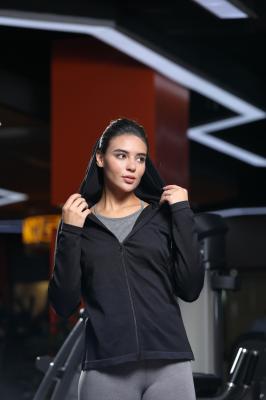 Full Zip Hoodie à manches longues antibactérien respirant sans couture