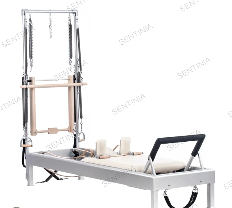 Silent Maple Wood Foldable Pilates Reformer Machine Space Saving ODM