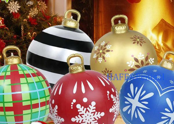 Decoração de balão de PVC inflável de Natal de 60cm para casa Decoração de árvore de Natal ao ar livre