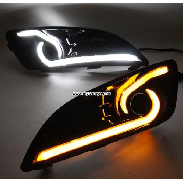 Ford Fiesta DRL LED daylight driving Lights guide turn signal for cars