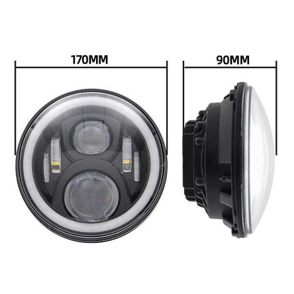7 JK H1 DRL Halo Fog Lights , RGB Halo Rings For Headlights
