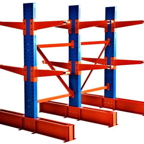 Long Span Cantilever Storage Racks , Single / Double Sided High Density Racking System