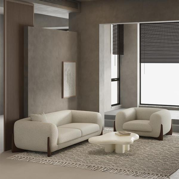 Factory direct sales of the latest design sofa set small household cloth art log living room sofa