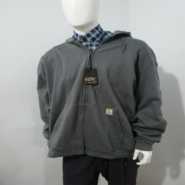 100% Cotton Gray Color FR Fire Resistant Hoodie 7.5 Oz CAT2